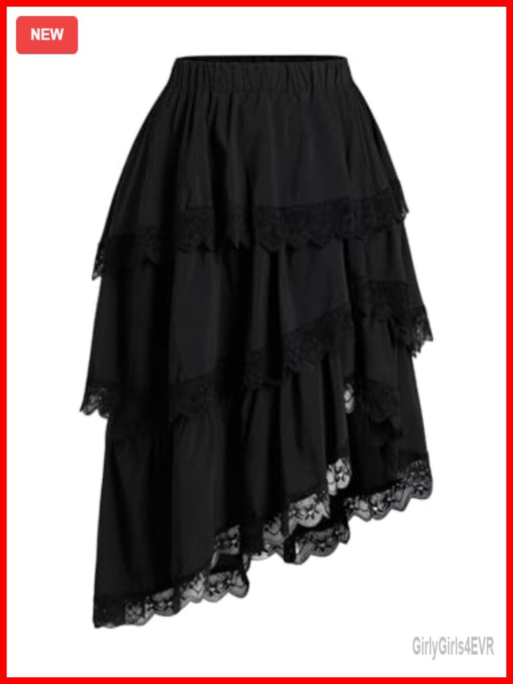 Women's Y2K Ruffle Asymmetrical Lace Tiered A-Line Skirt Country Concert